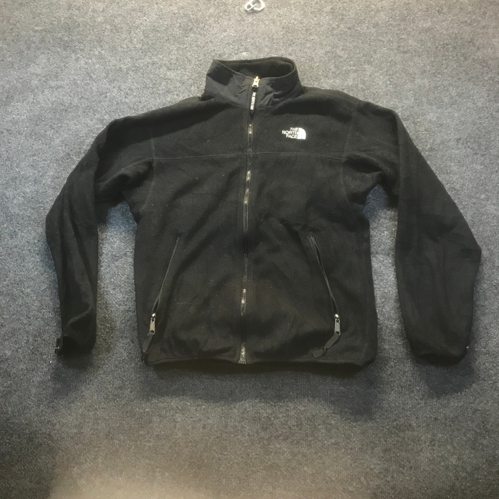 The North Face Fleece Jacket Womens L Black Full Zip Mock Neck Logo